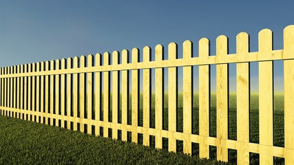 Obraz premium Fence in Nature 3D Rendering