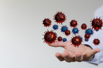 Virus Covid 19-NCP. nCoV denoted is single-stranded protection virus..