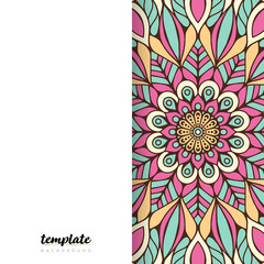 Mandala white background. Round floral ornament