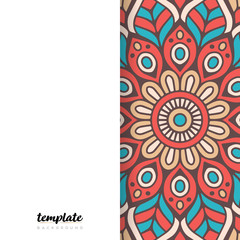 Mandala white background. Round floral ornament