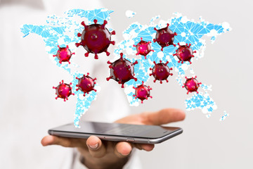 COVID-19 Business Finance Crisis Concept. Coronavirus Danger Pandemic. Global stress of world .