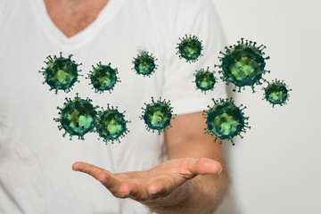Virus Covid 19-NCP. nCoV denoted is single-stranded protection virus..