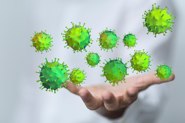 Virus Covid 19-NCP. nCoV denoted is single-stranded protection virus..