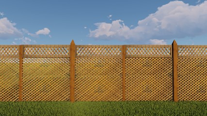 Fototapeta premium Fence in Nature 3D Rendering