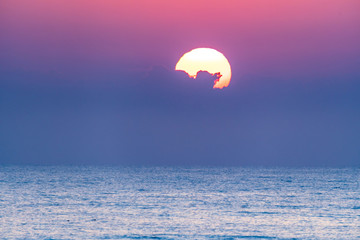 Pacific Ocean sun rise in Japan