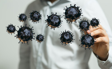 Virus Covid 19-NCP. nCoV denoted is single-stranded protection virus..