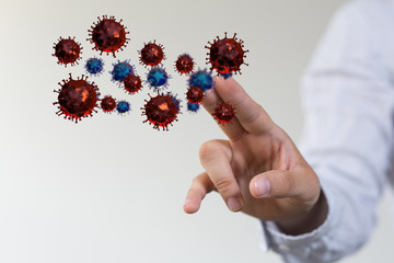 Virus Covid 19-NCP. nCoV denoted is single-stranded protection virus..