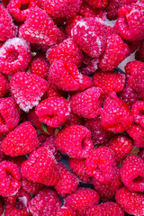 fresh organic iced raspberry background