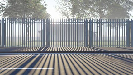 Fence in Nature 3D Rendering