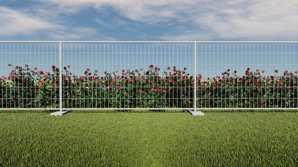 Fence in Nature 3D Rendering