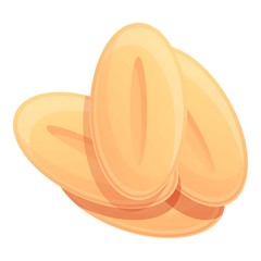 Oatmeal grains icon. Cartoon of oatmeal grains vector icon for web design isolated on white background