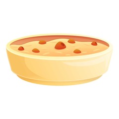 Breakfast oatmeal icon. Cartoon of breakfast oatmeal vector icon for web design isolated on white background