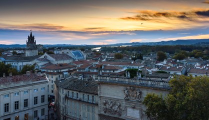 Fototapeta na wymiar Vue sur Avignon depuis le palais des papes