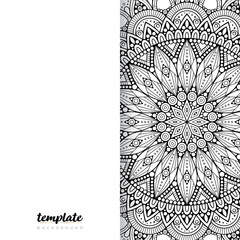 Mandala white background. Round floral ornament