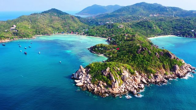View of Koh Tao island from the South looking North at Surat thani, Thailand.