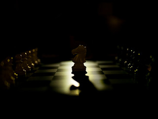 chess with silhouette