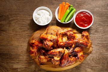 grilled chicken wings, top view