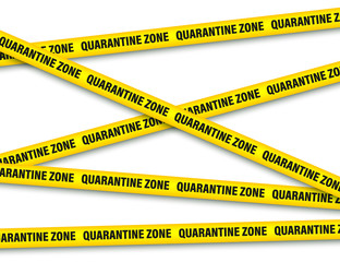 Quarantine zone warning tape. Novel coronavirus outbreak. Global lockdown. Coronavirus danger stripe. Police attention line. Vector illustration.