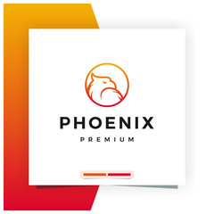 Phoenix Outline Logo Design Inspiration Vector Stock - Premium Vector