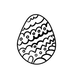 Easter egg vector for coloring book doodle stars pattern illustration isolated