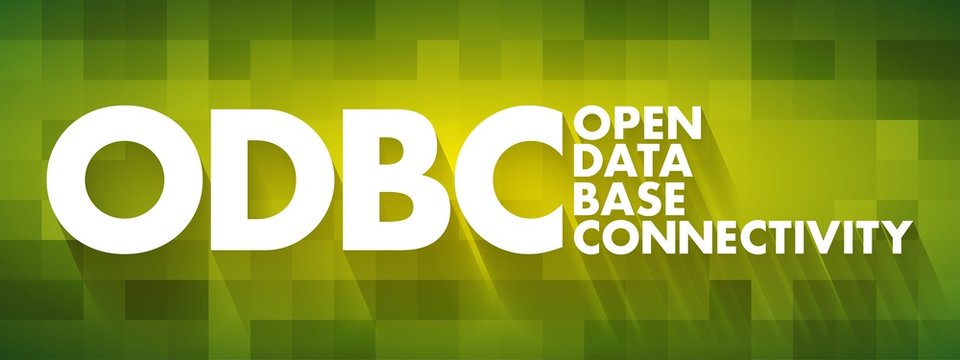 ODBC - Open Database Connectivity acronym, technology concept background