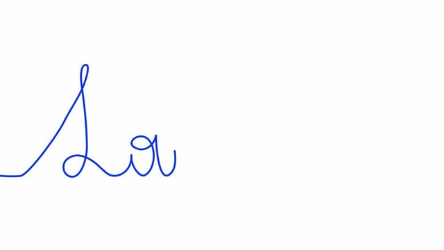 Self drawing animation of continuous one line drawing of isolated Quote Love is love.