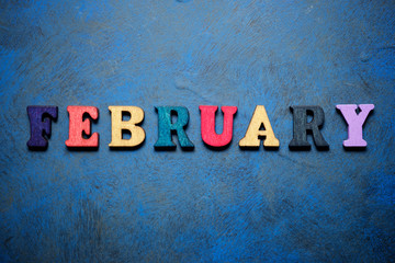 Naklejka premium February word view
