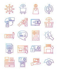 bundle of Payment online set icons