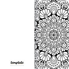 Mandala white background. Round floral ornament