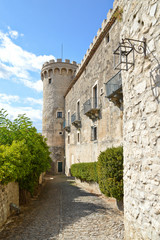 The tower of the Monteroduni castle, medieval village in the Molise region, Italy