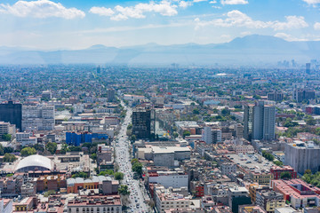Aerial view of Mexico cityscape