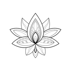 Ethnic Mandala ornament isolated on white background. Henna tattoo design. Vector illustration