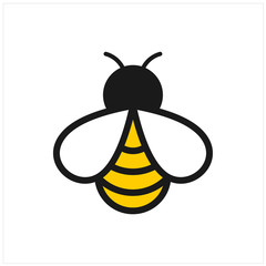 Bee animal icon. Honey flying bee. Insect.bugs, insects and arachnids Flat style vector illustration.