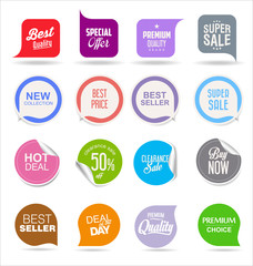 Modern colorful sales badges collection 