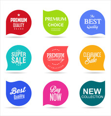 Modern colorful sales badges collection 
