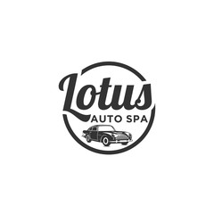 Lotus auto spa cars logo simple, illustration