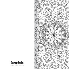 Mandala white background. Round floral ornament