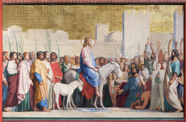 Christ's Entrance to Jerusalem by Hippolyte Flandrin in church Saint-Germain-des-Pres, Paris