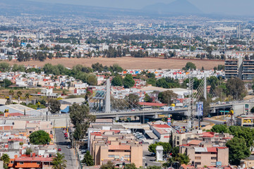 Fototapeta premium Aerial view cityscape of Cholula