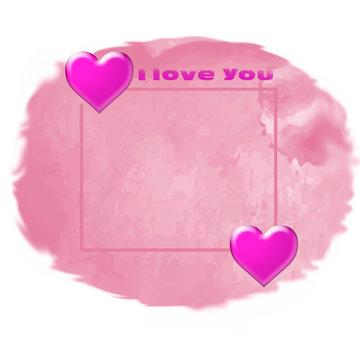 Marco con corazones para dedicar Ilustraci&oacute;n con un marco sobre acuarela para dedicar en el d&iacute;a de la madre o San Valent&iacute;n.