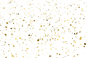 Gold glitter texture isolated on white. Amber particles color. Celebratory background. Golden explosion of confetti. Design element. Digitally generated image. Vector illustration, EPS 10.