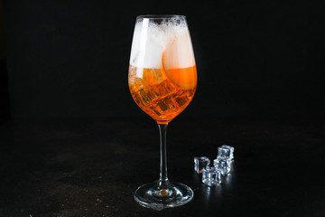 orange lemonade citrus, ice drink Menu concept. food background. top view copy space for text