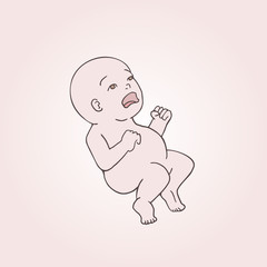 Naklejka premium Creative design of baby draw
