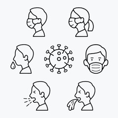 set of Corona virus vector icon set