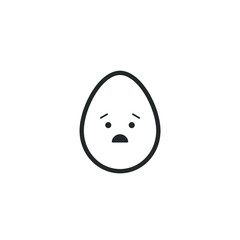 Egg mascot. Flat kawaii design. Vector illustration. Border icon. Emotions set