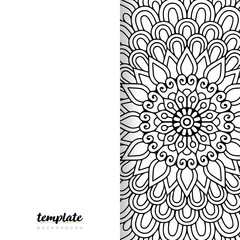Mandala white background. Round floral ornament