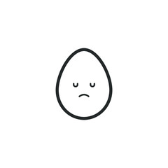 Egg mascot. Flat kawaii design. Vector illustration. Border icon. Emotions set