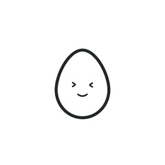 Egg mascot. Flat kawaii design. Vector illustration. Border icon. Emotions set