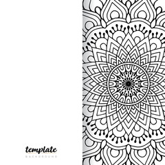 Mandala white background. Round floral ornament