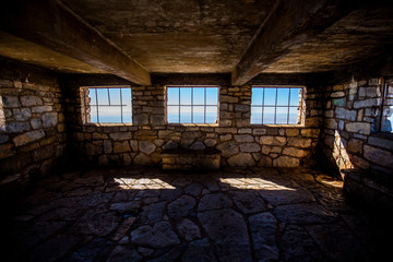 inside stone building